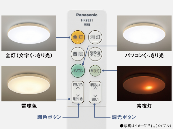 リモコン1つでさまざまな照らし方