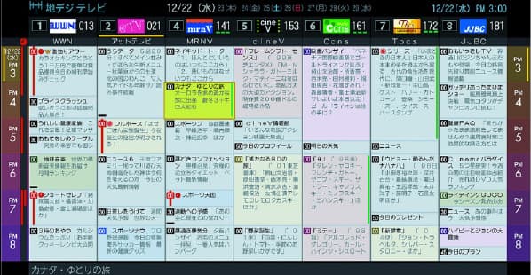 タイムシフトマシン 番組表イメージ