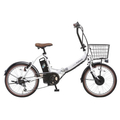 PELTECH 20型折り畳み電動アシスト自転車 外装6段 ホワイト TDN-206L-W-8AH