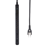 エルパ スリム回転USBタップ 4個口2ポート PD対応 2m ブラック WB-RSL4222SUCBK