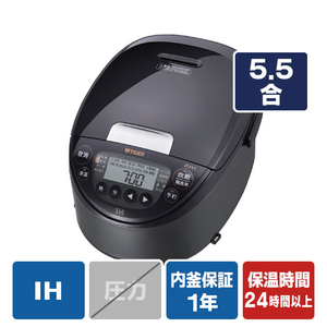 タイガー IH炊飯ジャー(5．5合炊き) e angle select ブラック JPW-10E5K-イメージ1