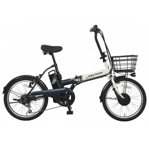 PELTECH 20型折り畳み電動アシスト自転車 外装6段 ホワイト×ブラック TDN-208L-W-8AH-イメージ1