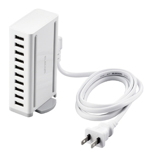 エレコム 卓上多ポートAC充電器(60W/Aポート×10) ホワイト EC-ACD04WH-イメージ1