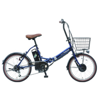 PELTECH ノーパンク 折り畳み電動アシスト自転車 20インチ 折り畳み外装6段変速 ネイビー TDN-206LN-NYB-8AH