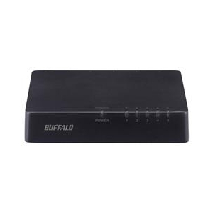 BUFFALO 10/100Mbps対応スイッチングHub プラスチック筐体/電源外付けモデル(5ポート) ブラック LSW4-TX-5EP/BKD-イメージ1