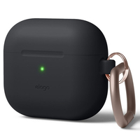 elago AirPods 3用シリコンケース ブラック EL_AP3CSSCOH_BK