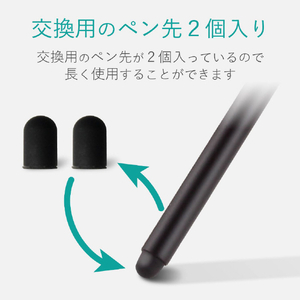 エレコム スマートフォン用スリムタッチペン ブラック P-TPSLIMBK-イメージ7