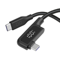 CIO ディスプレイ表示付き L字型シリコンケーブル CtoC 100W 1m ブラック CIO-SLL-SC-CC1-BK