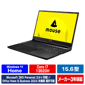 マウスコンピューター mouse 15．6型 Office付きノートパソコン K5I7G50ED165HB e angle select ブラック K5I7G50ED165HB-イメージ1