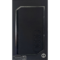 AUDI iPhone 15 Pro Max用マグネット式手帳型合成レザーフォリオケース ブラック AUTPUFCIP15PMTTD1BK