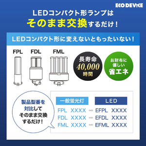 エコデバイス LEDコンパクト形 FPL13W相当 電球色 EFPL13LED-W-イメージ4