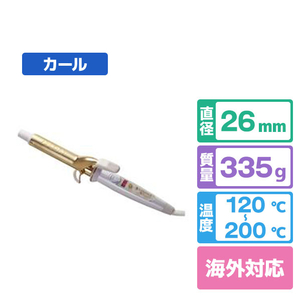 クレイツ カールヘアーアイロン(26mm) ホワイト アフロート クレイツイオンアイロン エスペシャルカールII 26mm CICIW26SRM-イメージ1