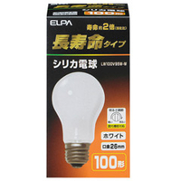 エルパ シリカ電球 E26口金 100W形 ホワイト 1個入り LW100V95W-W