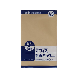 ツバメ工業 クラフト封筒 角6 85g／m2 100枚 1パック(100枚) F807586-K85-K6-イメージ1