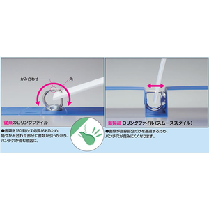 コクヨ Dリングファイル[スムーススタイル] A4タテとじ厚50mm黄緑 FC92081-ﾌ-UDS450YG-イメージ4