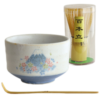 アペックスハート 抹茶椀セット 桜富士 茶楽JAPANシリーズ MW1850ﾏﾂﾁﾔｾﾂﾄｻｸﾗﾌｼﾞ
