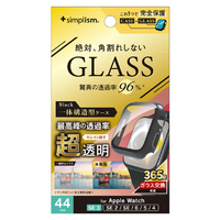 トリニティ Apple Watch 44mm SE 3 / SE 2 / SE / 6 / 5 / 4用超透明 ガラス一体型PCケース ブラック TR-AW2544-GLPC-ARCBK