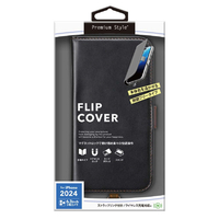PGA iPhone 16 Pro用フリップカバー ブラック PG-24BFP02BK