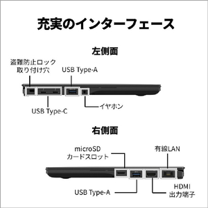 富士通 ノートパソコン e angle select FMV Note U ピクトブラック FMVU59L2B6-イメージ5