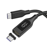 CIO ディスプレイ表示付き マグネットシリコンケーブル CtoC 100W 2m ブラック CIO-SLMG-SC-CC2-BK
