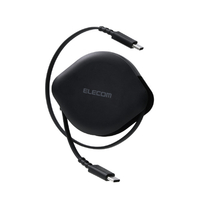 エレコム 巻き取りケーブル(USB Type-C(TM) - USB Type-C/USB2．0/60W) ブラック MPA-CCRLR09BK