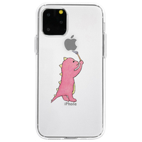 Dparks iPhone 11 Pro Max用ソフトクリアケース  お絵かきザウルス/ピンク DS17291I65R