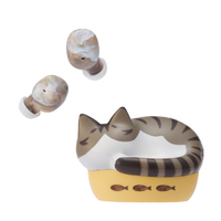 ラディウス 猫のかたちの完全ワイヤレスイヤホン NEKO true wireless earphones キジシロ HP-C28BTT
