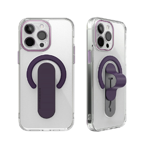 momo stick iPhone 15 Pro用Mag Grip レンズガード一体型クリアケース ディープパープル MMS25310I15PR-イメージ1