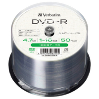 Verbatim データ用DVD-R 4．7GB 16倍速対応 シルバーレーベル 50枚入り DHR47J50L-A