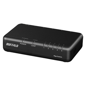 バッファロー Giga5ポート スイッチングハブ 電源外付け プラスチック筐体 マグネットなし ブラック LSW7-GT-5EPL/BK-イメージ1