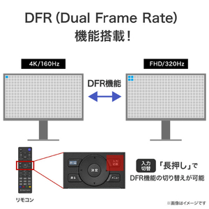 I・Oデータ 160Hz&4K対応27型ゲーミングモニター GigaCrysta LCD-GDU271JAD-イメージ4
