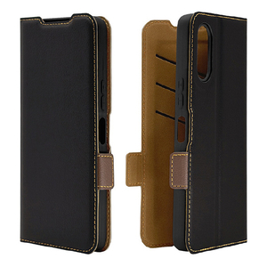 ラスタバナナ arrows We3用 薄型手帳サイドマグネットケース ブラック×ブラウン 9483FAW3BSMBKB-イメージ1