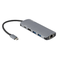グリーンハウス USB Type-Cドッキングステーション 有線LANポート GREENHOUSE シルバー GH-MHC5A-SV