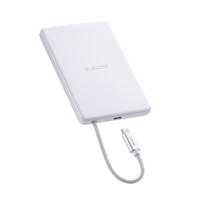 エレコム ケーブル一体型 半固体モバイルバッテリー(5000mAh/20W) ホワイト DE-C83-5000WH