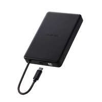エレコム ケーブル一体型 半固体モバイルバッテリー(10000mAh/30W) ブラック DE-C84-10000BK