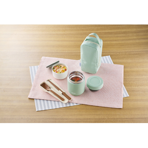 サーモス 真空断熱スープランチセット 300ml/250ml ミントグリーン JEE-551MG-イメージ3