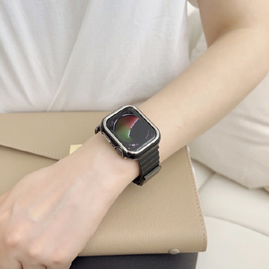 GAACAL Apple Watch Series 1-8/SE1-2(38/40/41mm)用マグネット式PUレザーバンド ブラック W00186BKA-イメージ2