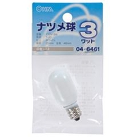 オーム電機 ナツメ球3WE12 LB-T0203-W (046461)