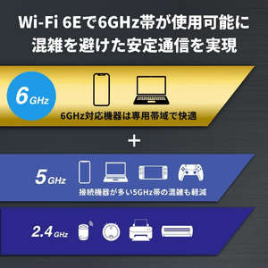 BUFFALO AirStation Wi-Fi 6E 対応トライバンドルーター チタニウムグレー WSR-5400XE6-イメージ2
