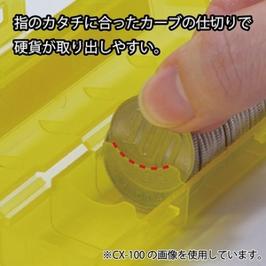 カール事務器 コインケース 1円硬貨 50枚収納 クリア FCE069V-CX-1-J-イメージ3