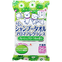 スーパーキャット らくらくシャンプータオルアロマフレグランス フレッシュフローラルの香り 25枚入り ｼﾔﾝﾌﾟ-TｱﾛﾏFﾌﾚﾂｼﾕﾌﾛ-ﾗﾙ