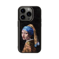 ikins iPhone 15 Pro用天然貝ケース 真珠の耳飾りの少女 I25479I15PR
