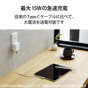 エレコム USB2．0ケーブル(認証品、A-C、L型コネクタ) 2．0m ホワイト MPA-ACL20NWH2-イメージ7