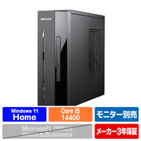 マウスコンピューター mouse デスクトップパソコン SHI5U01ED165 ブラック SHI5U01ED165