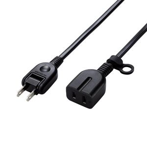 エレコム シャッター付き電源延長コード 2m ブラック T-X01-2120BK-イメージ1