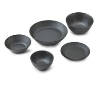 アイリスオーヤマ 食器5点セット ブラック FC363PK-MNW-5S