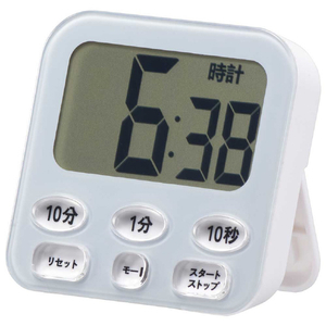 オーム電機 時計付き大画面デジタルタイマー ブルー COK-T141-A-イメージ1
