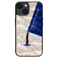 ikins iPhone 14用天然貝ケース Royal Blue I23568I14