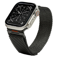 ラスタバナナ APPLE WATCH 4-11/SE1-3/ULTRA1-3 44/45/46/49MM ULTRA STYLE MESHステンレスバンド ブラック RAWST4411BK