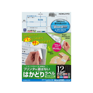 コクヨ はかどりラベルWord対応 OASYS用 12面100枚 F808957-KPC-E80176-イメージ1